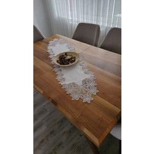 Zesa Home Lüx Fransız Dantelli Keten Gardeya Runner