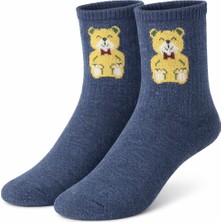 İpeksi Teddy Ayıcık Desen Organik Pamuk Penye Tenis Kolej Çorap