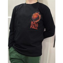 Pidal Giyim Basketbol Temalı Pamuklu Uzun Kollu Erkek Çocuk Sweatshirt