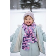 El Örgüsü Puffy Peluş Çocuk Atkı