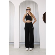 Sporza Kadın Modal Geniş Paça Yüksek Bel Eşofman Altı