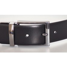 Darkwood Erkek Klasik Deri Kemer-Çift Taraflı-Siyah/kahve