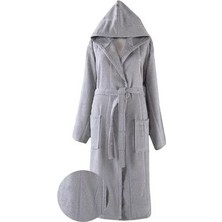 Eze Home Pamuk Kapüşonlu Unisex L Xl Bornoz Lara Pudra