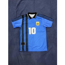 1994 Dünya Kupası Nostalji Lionel Messi Yakalı Kısa Kol Forma / Retro Messi Forma