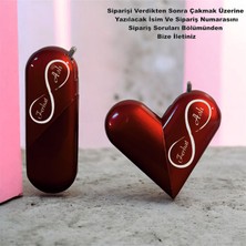 Doğru Grafik Eşe/sevgiliye Özel Sonsuzluk Temalı Kalpli Çakmak