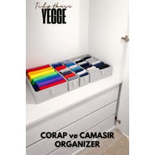 Yegge 4'lü Geniş Çekmece ve Dolap Içi Düzenleyici, Raf Düzenleyici, Tişört Giysi ve Çamaşır Organizer