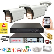 Bises 2 Li Hareket Algılayan 5 Mp Lens 12 Warm LED Gece Renkli Gösteren Güvenlik Kamerası Seti Bs 5915W