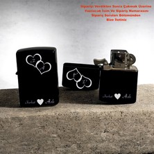 Doğru Grafik Eşe/sevgiliye Özel Kalp Tasarımlı Kişiye Özel Benzinli Çakmak