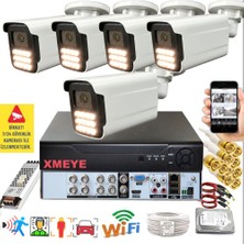 Bises 5 Li Araç Insan Yüz Tanımalı Hareket Algılayan 5 Mp Lens 12 Warm LED Gece Renkli Kamera Seti 5915W