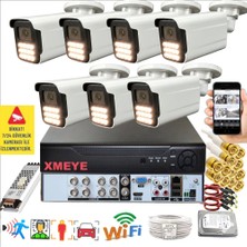 Bises 7 Li Araç Insan Yüz Tanımalı Hareket Algılayan 5 Mp Lens 12 Warm LED Gece Renkli Kamera Seti 5915W