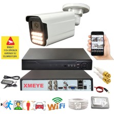 Bises 1 Li Hareket Algılayan 5 Mp Lens 12 Warm LED Gece Renkli Gösteren Güvenlik Kamerası Seti Bs 5915W