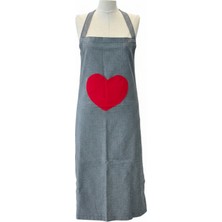 Evapal Kalp Detaylı Çizgili Mutfak Önlüğü