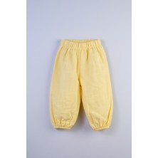 Bondberro %100 Pamuk Flamlı Müslin Kumaş Kız Bebek ve Çocuk Bol Kesim Pantolon