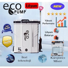 HDF Eco Pump Lityum Bataryalı Şarjlı Ilaçlama Makinesi - 16 Litre - Otomatik Karıştırıcılı (Mixer)