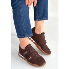 Fresco Scarfs Tunga Kahverengi Süet Cırt Cırtlı Spor Ayakkabı