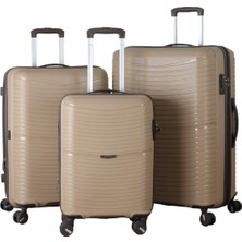 Mçs 379 Körüklü Kırılmaz Polipropilen 3 Lü Set Valiz