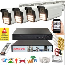Bises 4 Lü Hareket Algılayan 5 Mp Lens 12 Warm LED Gece Renkli Gösteren Güvenlik Kamerası Seti Bs 5915W