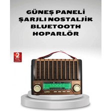Marsilyan Taşınabilir Hoparlör Güneş Panelli Bluetooth USB Sd Fm Am Sw Radyo