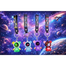 Mavi Concept Astronot Figürlü Lüx Silikon Anahtarlık – Astronot Renkli Sevimli Figür Anahtarlık 1 Paket 4 Adet