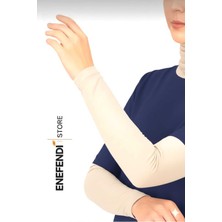 NF ND ENEFENDİ Krem(Bej) Penye Namaz Kolluğu - 1 Çift Kaliteli Esnek Tesettür Kolluk