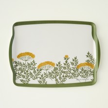 Özbience Yeşil Melamin Tepsi 42X31 Cm, Şık ve Dayanıklı Bahçe Servis Eşyası