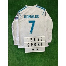 Cristiano Ronaldo Real Madrid Uzun Kol 2018 Şampiyonlar Ligi Kiev Özel Tasarım Beyazi Forma