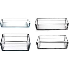 Özbience Şık Siyah Kutulu 4'lü Premium Borcam Seti, Dayanıklı ve Estetik Tasarım