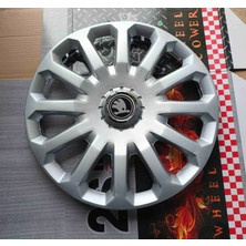 Yk Skoda Octavia / Fabia / Favorit / Rapid  Uyumlu 15 Inç Jant Kapağı 4'lü Takım Amblem Hediyeli