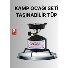 Marsilyan Kompakt Kamp Ocağı Seti Gaz Tüplü Ayarlanabilir Alevli 400G Hafif Tasarım