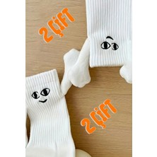 Umel Tekstil Sevgililer Gününe Özel Elele Tutuşan Mıknatıslı Çorap 2 Çift