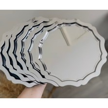 Özbience 6'lı Paslanmaz Çelik Yuvarlak Dalgalı Servis ve Sunum Tepsisi