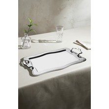 Özbience Şık Çelik Zincirli Çay Tepsisi, Dayanıklı ve Zarif Tasarım