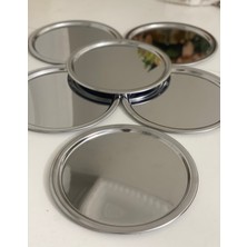 Özbience Paslanmaz Çelik Yuvarlak Servis ve Sunum Tepsisi, 6'lı Paket