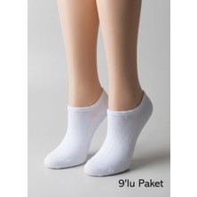 Balkonda Kadın Çorap Sneaker 9'lu Paket Pamuklu - Patya