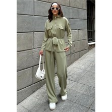 Bejna Kadın Kuşaklı Yumuşak Modal Dokulu Alt Üst Takım