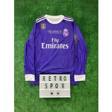 Cristiano Ronaldo Real Madrid Uzun Kol 2017 Şampiyonlar Ligi Cardiff Özel Tasarım Mor Forma