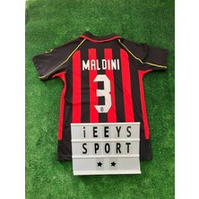 Paolo Maldini Milan Iç Saha Nostalji Yakalı Kısa Kol Forma