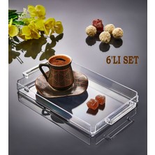 Özbience 6'lı Akrilik Sunum ve Dekoratif Tepsi Seti, Şık ve Pratik Kullanım