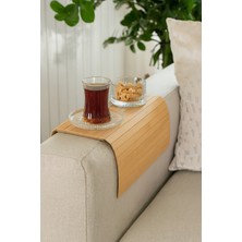 Özbience Katlanabilir Bambu Kolçak Tepsi 29X40 Cm, Portatif ve Şık Tasarım