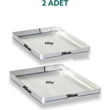 Özbience Alüminyum 2'li Baklava ve Börek Fırın Tepsisi 25X35 ve 30X40 Cm, 3.5 cm Yüksekli