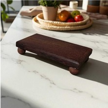 Özbience El Yapımı Iroko Ağacı Ayaklı Sunum Tahtası ve Kahve Servisi