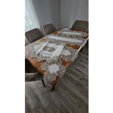 Zesa Home Keten Üzerine Ağar Güpürlü 5 Parça Lüx Salon Takımları