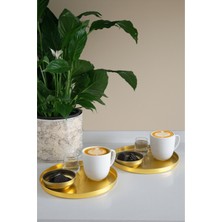 Özbience Şık 2'li Derin Bistro Sunumluk Tepsi, Gold Renkli, Modern Tasarım