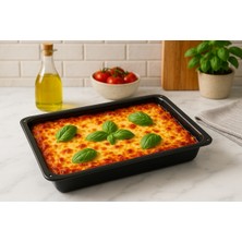 Özbience Siyah Emaye Fırın Tepsisi 38X26CM, Sağlıklı ve Dayanıklı, Dikdörtgen
