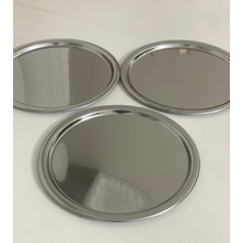 Özbience Paslanmaz Çelik 3’lü Yuvarlak Servis ve Sunum Tepsisi Seti