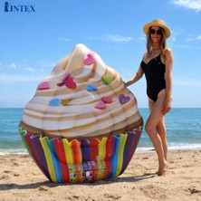 Toha Intex Cupcake Şişme Deniz Yatağı 142×135 cm | Renkli Tasarım, 100 kg Taşıma Kapasitesi