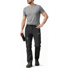 Erkek Siyah Kışlık Içi Polar Su Itici Rüzgar Geçirmez Outdoor Softshell Pantolon