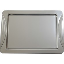 Özbience Paslanmaz Çelik Çay Tepsisi 29X45 Cm, Kendinden Kulplu, Dayanıklı ve Şık