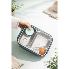 Hestuna Sarı 304 Paslanmaz Çelik Lunch Box 2 Bölmeli, Sosluklu, Bpa Free | Beslenme Kutusu, Sefer Tası