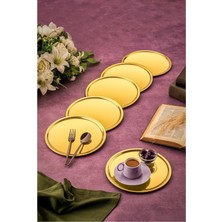 Özbience Altı Parça Gold Yuvarlak Servis Tepsisi Seti, Şık ve Zarif Sunumlar